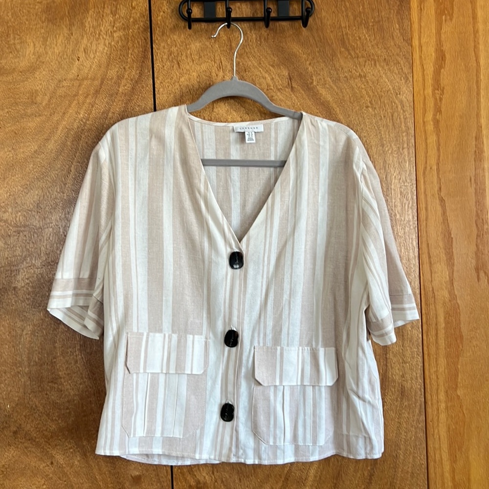 NEW Topshop Linen Blend Tee
